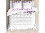 Abakuhaus Copripiumino, Romantico Lilac Garden, Antiacaro Adatto A Chi Soffre Di Allergie Con Federe, 200 Cm X 200 Cm - 80 X 80 Cm, Viola Bianco