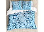 Abakuhaus Copripiumino Moderno, Vetro Con Macchie D'acqua, Antiacaro, Adatto A Chi Soffre Di Allergie, Con Federe, 155 Cm X 220 Cm - 80 X 80 Cm, Azzurro E Bianco
