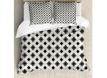 Abakuhaus Copripiumino Geometrico, Triangles Squares, Antiacaro, Adatto A Chi Soffre Di Allergie, Con Federe, 200 Cm X 200 Cm - 80 X 80 Cm, Bianco E Nero