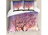 Abakuhaus Copripiumino Naturale, Tramonto E Alba, Antiacaro, Adatto A Chi Soffre Di Allergie, Con Federe, 155 Cm X 220 Cm - 80 X 80 Cm, Rosa, Blu E Marrone
