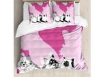 Abakuhaus Copripiumino Per Animali Domestici, Gattini, Antiacaro, Adatto A Chi Soffre Di Allergie, Con Federe, 155 Cm X 220 Cm - 80 X 80 Cm, Rosa Pallido