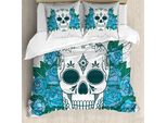 Abakuhaus Copripiumino SchäDel, Dettagli Paisley Orientali, Antiacaro, Adatto A Chi Soffre Di Allergie, Con Federe, 200 Cm X 200 Cm - 80 X 80 Cm, Verde Felce Bianco