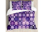 Abakuhaus Copripiumino Moderno, Cerchi Geometrici Viola, Antiacaro, Adatto A Chi Soffre Di Allergie, Con Federe, 155 Cm X 220 Cm - 80 X 80 Cm, Rosa Baby Lilla