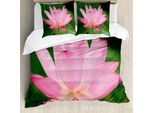 Abakuhaus Set Copripiumino Rosa E Verde Per Letti Matrimoniali, Fiori Romantici, Antiacaro, Adatto A Chi Soffre Di Allergie, Con Federe, Verde Felce E Rosa