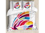 Abakuhaus Copripiumino Moderno, Farfalla Colorata, Antiacaro, Adatto A Chi Soffre Di Allergie, Con Federe, 155 Cm X 220 Cm - 80 X 80 Cm, Multicolore