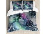 Abakuhaus Copripiumino Psichedelico, Celestial Cosmic, Antiacaro, Adatto A Chi Soffre Di Allergie, Con Federe, 200 Cm X 200 Cm - 80 X 80 Cm, Multicolore