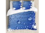 Abakuhaus Copripiumino Grunge, Bolle D'acqua-Gocce Di Pioggia, Antiacaro, Adatto A Chi Soffre Di Allergie, Con Federe, 155 Cm X 220 Cm - 80 X 80 Cm, Blu Violetto
