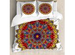 Abakuhaus Copripiumino Etnico, Hippie Bohem, Antiacaro, Adatto A Chi Soffre Di Allergie, Con Federe, 200 Cm X 200 Cm - 80 X 80 Cm, Multicolore