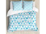 Abakuhaus Copripiumino Moderno, Forma Geometrica Triangolare, Antiacaro, Adatto A Chi Soffre Di Allergie, Con Federe, 200 Cm X 200 Cm - 80 X 80 Cm, Azzurro