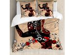 Abakuhaus Set Copripiumino Moderno Per Letti Matrimoniali, Linee Geometriche, Antiacaro, Adatto A Chi Soffre Di Allergie, Con Federe, Marrone Sabbia, Marrone Sigillo, Marrone Castagna