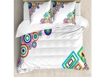 Abakuhaus Copripiumino Astratto, Forma Rettangolare Colorata, Antiacaro, Adatto A Chi Soffre Di Allergie, Con Federe, 200 Cm X 200 Cm - 80 X 80 Cm, Multicolore