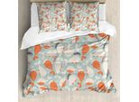 Abakuhaus Copripiumino Subacqueo, Animali Marini - Balene, Antiacaro, Adatto A Chi Soffre Di Allergie, Con Federe, 155 Cm X 220 Cm - 80 X 80 Cm, Salmone Cocco Turchese