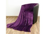 Coperta "Celina"" - Coperta Soffice Di Alta Qualità, 220 X 240 Cm - Viola"