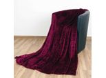 Coperta "Celina"" - Coperta Soffice Di Alta Qualità, 150 X 200 Cm - Melanzana"