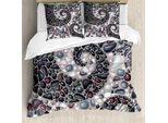 Abakuhaus Set Copripiumino Naturale Per Letti Matrimoniali, Pietre Vulcaniche, Antiacaro, Adatto A Chi Soffre Di Allergie, Con Federe, Blu-Grigio E Nero
