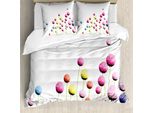 Abakuhaus Copripiumino Con Fiori, Motivo Floreale Amaranto, Antiacaro, Adatto A Chi Soffre Di Allergie, Con Federe, 200 Cm X 200 Cm - 80 X 80 Cm, Multicolore
