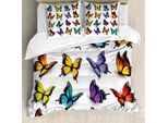Abakuhaus Copripiumino Farfalla, Ali Colorate Primavera, Antiacaro Adatto A Chi Soffre Di Allergie Con Federe, 155 Cm X 220 Cm - 80 X 80 Cm, Multicolore
