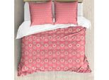 Abakuhaus Copripiumino Floreale, Tema Love, Antiacaro, Adatto A Chi Soffre Di Allergie, Con Federe, 200 Cm X 200 Cm - 80 X 80 Cm, Giallo Pallido Rosa Chiaro