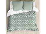 Abakuhaus Romantico Copripiumino, Uccellini Little Hearts, Antiacaro, Adatto A Chi Soffre Di Allergie, Con Federe, 200 Cm X 200 Cm - 80 X 80 Cm, Verde Giada-Rosa Chiaro