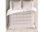 Abakuhaus Copripiumino Retrò, Motivo Geometrico A Zig Zag, Antiacaro, Adatto A Chi Soffre Di Allergie, Con Federe, 155 Cm X 220 Cm - 80 X 80 Cm, Color Crema E Lavanda