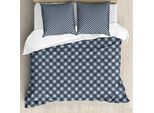 Abakuhaus Set Copripiumino Per Letti Matrimoniali, Decorato In Stile Giapponese Orientale, Antiacaro, Adatto A Chi Soffre Di Allergie, Con Federe, Grigio Antracite, Blu Scuro, Bianco
