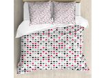 Abakuhaus Copripiumino Moderno, Zigzag Rosso Chevron, Antiacaro, Adatto A Chi Soffre Di Allergie, Con Federe, 200 Cm X 200 Cm - 80 X 80 Cm, Rosa, Grigio, Bianco