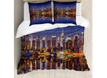 Abakuhaus Copripiumino Paesaggio, New York City Usa, Antiacaro, Adatto A Chi Soffre Di Allergie, Con Federe, 155 Cm X 220 Cm - 80 X 80 Cm, Multicolore