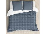 Abakuhaus Copripiumino Giapponese, Motivo Floreale Geometrico, Antiacaro, Adatto A Chi Soffre Di Allergie, Con Federe, 155 Cm X 220 Cm - 80 X 80 Cm, Grigio Antracite Blu Scuro