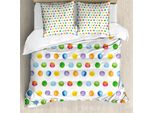 Abakuhaus Copripiumino Astratto, Grandi Pois Colorati, Antiacaro, Adatto A Chi Soffre Di Allergie, Con Federe, 200 Cm X 200 Cm - 80 X 80 Cm, Multicolore