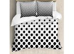 Abakuhaus Set Copripiumino Astratto Per Letti Matrimoniali, Pois Minimalisti, Antiacaro, Adatto A Chi Soffre Di Allergie, Con Federe, Bianco E Grigio Antracite