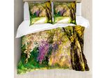 Abakuhaus Copripiumino Landscape, Spring Park Walkway, Antiacaro, Adatto A Chi Soffre Di Allergie, Con Federe, 200 Cm X 200 Cm - 80 X 80 Cm, Multicolore