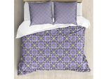 Abakuhaus Copripiumino Vintage, Ricchi Motivi Floreali, Antiacaro, Adatto A Chi Soffre Di Allergie, Con Federe, 155 Cm X 220 Cm - 80 X 80 Cm, Viola Viola Verde
