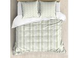 Abakuhaus Copripiumino Tropicale, Rami Di Bambù E Foglie, Antiacaro, Adatto A Chi Soffre Di Allergie, Con Federe, 200 Cm X 200 Cm - 80 X 80 Cm, Bianco Guscio D'uovo
