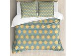 Abakuhaus Copripiumino Moderno, Notte Stellata, Antiacaro, Adatto A Chi Soffre Di Allergie, Con Federe, 155 Cm X 220 Cm - 80 X 80 Cm, Albicocca E Senape