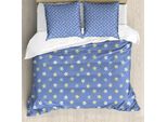 Abakuhaus Set Copripiumino Per Letti Matrimoniali, Piccole Margherite Primaverili, Antiacaro, Adatto A Chi Soffre Di Allergie, Con Federe, Giallo Chiaro, Blu Violetto, Bianco
