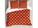 Abakuhaus Copripiumino Astratto, Stile Anni '60 Hippie Dots, Antiacaro, Adatto A Chi Soffre Di Allergie, Con Federe, 200 Cm X 200 Cm - 80 X 80 Cm, Multicolore