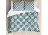 Abakuhaus Set Copripiumino Mandala Per Letti Matrimoniali, Motivi Floreali Sinuosi, Antiacaro, Adatto A Chi Soffre Di Allergie, Con Federe, Verde Reseda, Azzurro, Blu