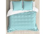 Abakuhaus Set Copripiumino Azzurro Per Letti Matrimoniali, Pois Classico, Antiacaro, Adatto A Chi Soffre Di Allergie, Con Federe, Azzurro Bianco