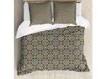 Abakuhaus Copripiumino Vintage, Delicati Fiorellini, Antiacaro, Adatto A Chi Soffre Di Allergie, Con Federe, 200 Cm X 200 Cm - 80 X 80 Cm, Blu Scuro Arancione