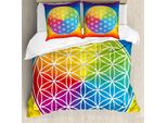 Abakuhaus Copripiumino Hippie, Fiore Della Pace Bambini E Ragazzi, Antiacaro Adatto A Chi Soffre Di Allergie Con Federe, 155 Cm X 220 Cm - 80 X 80 Cm, Multicolore