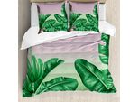 Abakuhaus Copripiumino Botanica, Fiori Di Orchidea Esotici, Antiacaro, Adatto A Chi Soffre Di Allergie, Con Federe, 200 Cm X 200 Cm - 80 X 80 Cm, Verde Cacciatore Rose Essiccate