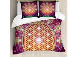 Abakuhaus Copripiumino Geometrico, Motivo Geometrico, Antiacaro, Adatto A Chi Soffre Di Allergie, Con Federe, 155 Cm X 220 Cm - 80 X 80 Cm, Multicolore