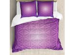 Abakuhaus Set Copripiumino Psichedelico Per Letti Matrimoniali, Motivi Floreali Vivaci, Antiacaro, Adatto A Chi Soffre Di Allergie, Con Federe, Colore Fucsia Viola
