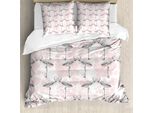 Abakuhaus Romantico Copripiumino, Cuore-Amore San Valentino, Antiacaro Adatto A Chi Soffre Di Allergie Con Federe, 155 Cm X 220 Cm - 80 X 80 Cm, Rosa Pallido Grigio