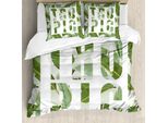 Abakuhaus Set Copripiumino Verde Per Letti Matrimoniali, Arbusti Da Giardino Da Sogno, Antiacaro, Adatto A Chi Soffre Di Allergie, Con Federe, Verde Oliva