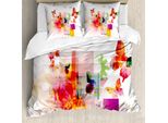 Abakuhaus Copripiumino Astratto, Fiori Naturali, Antiacaro, Adatto A Chi Soffre Di Allergie, Con Federe, 200 Cm X 200 Cm - 80 X 80 Cm, Multicolore