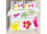 Abakuhaus Copripiumino Graffiti, Colori Spray Giovanili, Antiacaro, Adatto A Chi Soffre Di Allergie, Con Federe, 155 Cm X 220 Cm - 80 X 80 Cm, Multicolore