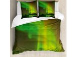 Abakuhaus Set Copripiumino Nordlicht Per Letti Matrimoniali, Vista Tranquilla, Antiacaro Adatto A Chi Soffre Di Allergie Con Federe, Verde Reseda E