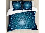 Abakuhaus Set Copripiumino Blu Per Letti Matrimoniali, Futuristic Galaxy Energy, Antiacaro, Adatto A Chi Soffre Di Allergie, Con Federe, Blu Petrolio
