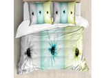 Abakuhaus Copripiumino Astratto, Vari Fiori Margherita, Antiacaro, Adatto A Chi Soffre Di Allergie, Con Federe, 155 Cm X 220 Cm - 80 X 80 Cm, Verde Avocado-Turchese
